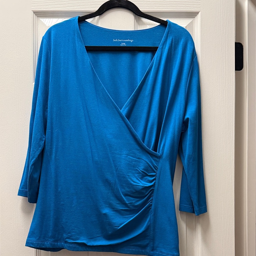 Soft Surroundings Women's Vibrant Blue Blouse